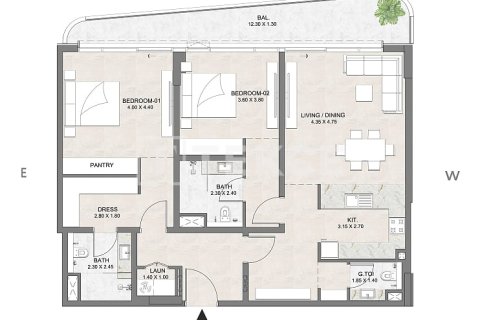 Apartamento en Dubai, 2 dormitorios, 129 m², № 110480 - foto 3