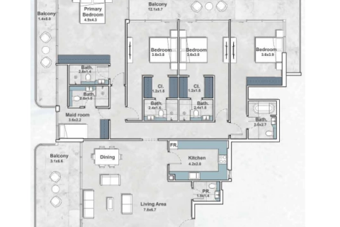 Apartment in Al Jaddaf, Dubai 4 bedrooms, 268 sq.m. № 54809 - photo 9