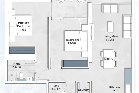 Apartment in Al Jaddaf, Dubai 2 bedrooms, 98 sq.m. № 54808 - photo 9