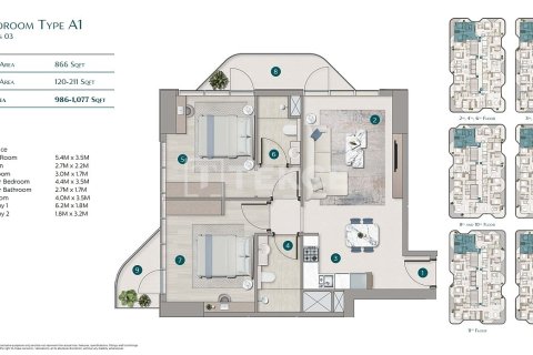 Appartement à Dubai, 2 chambres, 98 m², № 69095 - photo 29