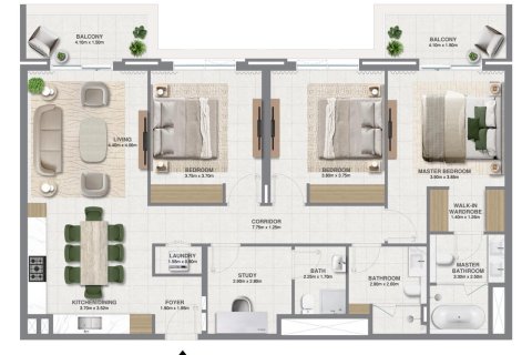 Appartement à Dubai, 3 chambres, 156 m², № 18138 - photo 9