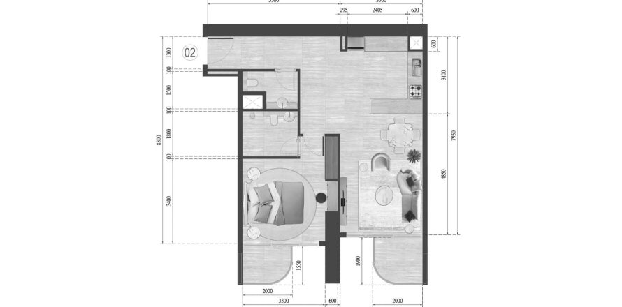 Appartement à Guzel Towers à Jumeirah Village Triangle, Dubai, 1 chambre, 69.94 m², № 31385