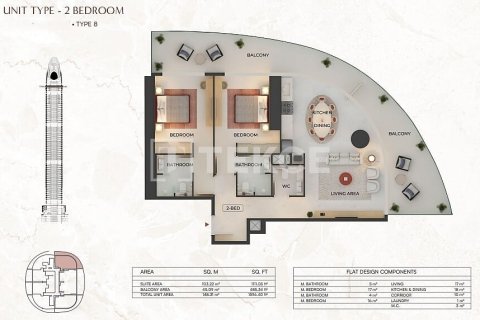 Apartment in Dubai 2 bedrooms, 84 sq.m. № 137711 - photo 21