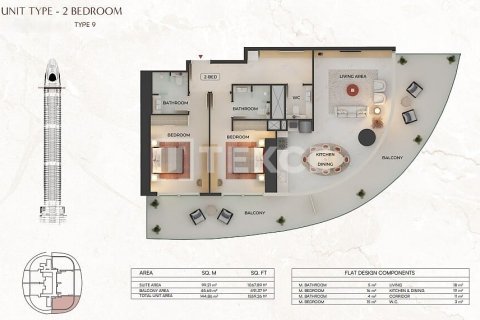 Apartment in Dubai 2 bedrooms, 84 sq.m. № 137711 - photo 22