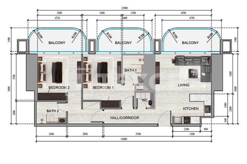 Duplex à Dubai, 3 chambres, 200 m², № 38611 - photo 12